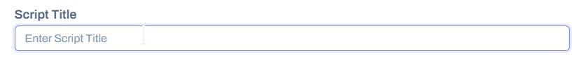 The Script Title box